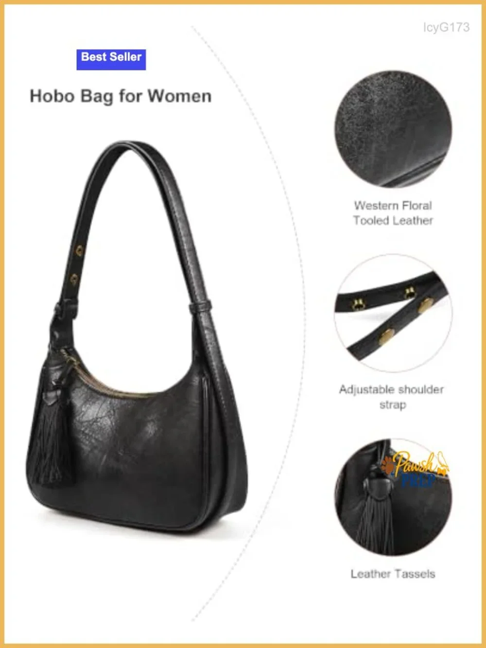 Retro Hobo Shoulder Bag Vegan Leather Floral Embossed Crossbody Purse Tassel